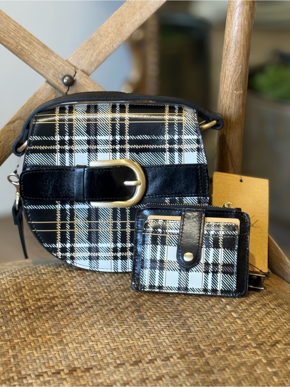 Patricia Nash Annfield Crossbody Bag Cassis Wallet Set Plaid - Picture 10 of 10
